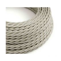 Creative-cables Italia - cÂble Électrique tressÉ recouvert de tissu 3x0.75 soie unie ivoire xz3tm00