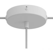 Creative Cables - Kit rosace cylindrique en métal avec 1 trou central et 2 trous latéraux Cylindrique - Blanc mat