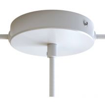 Kit rosace cylindrique en métal avec 1 trou central et 2 trous latéraux Cylindrique - Blanc brillant