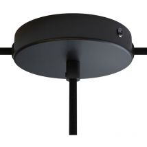 Creative Cables - Kit rosace cylindrique en métal avec 1 trou central et 2 trous latéraux Cylindrique - Noir