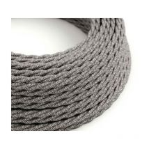 Creative-cables textilkabel pro meter in leinen grau melange tn02 2x0,75mm - xz2tn02