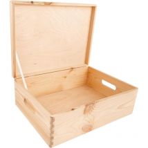 Holz Aufbewahrungsbox Mit Griffen 40 X 30 X 14 Cm – Natur