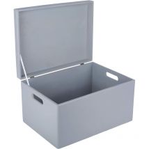Holzaufbewahrungsbox Mit Griffen 40 X 30 X 24 Cm - Grau