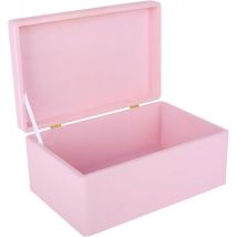 Aufbewahrungsbox Holz Mit Deckel 30 X 20 X 14 Cm - Rosa