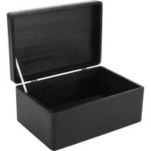 Aufbewahrungsbox Holz Mit Deckel 30 X 20 X 14 Cm - Schwarz