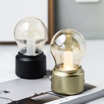 Creative Retro Night Light Bulb Mini usb Charger Warm led Bedside Lamp Table Lamp 2pcs