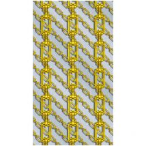 Creative, rideau imprimé motifs chaines dorée-or 140x245 cm, 1 pièce