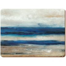 Creative Tops - Juego de 4 salvamanteles Individuales Grandes con Vista al océano, Madera, Azul, Large Placemats, 4