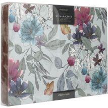 Set di 6 tovagliette con retro in sughero, motivo: farfalla, rettangolari, colore: foglia di tè, 30 x 23 cm - Creative Tops