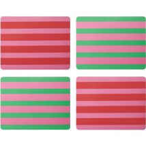 Creative Tops - Juego de 4 manteles Individuales rectangulares con diseño de Rayas, Parte Trasera de Corcho, Resistentes al Calor, Resistentes a Las