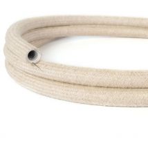 Creative Cables - Creative-Tube, diametro 20 mm, rivestito in tessuto RN01 Lino Naturale Neutro, canalina passacavi modellabile