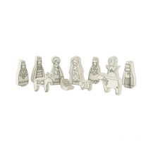 Crèche de Noël en Dolomite '11 Santons' 9cm Blanc