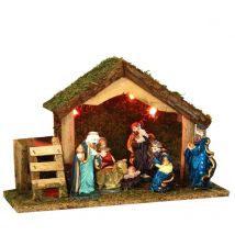 Crèche de Noël complète lumineuse 8 santons