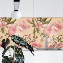 Crédence Adhésive Aquarelle Fleurie 100 x 50 cm