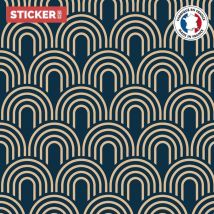 Stickerdecofr - Crédence Adhésive Art Déco Paris 200 x 40 cm Bleu