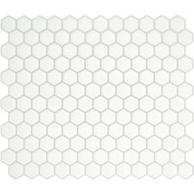 Crédence Adhésive, Effet Carrelage Mural Céramique Blanche x4, 28.63 x 24.46cm Smart Tiles Hexago - Sticker pour Cuisine et Salle de Bain