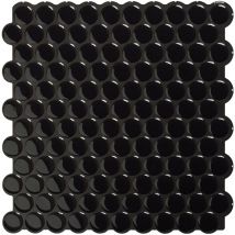 Crédence Adhésive, Effet Carrelage Mural Céramique Noire x4, 22.78 x 22.73cm - Smart Tiles Penny Nora - Sticker pour Cuisine et Salle de Bain