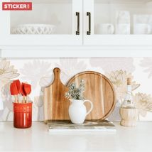 Stickerdecofr - Crédence Adhésive Fleurs Dorées 400 x 60 cm