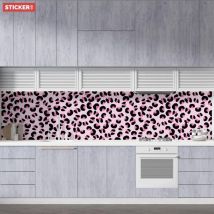 Crédence Adhésive Léopard Rose 300 x 50 cm