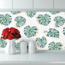Stickerdecofr - Crédence Adhésive Monstera Gold 300 x 50 cm