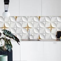 Crédence Adhésive Or Blanc 200 x 60 cm