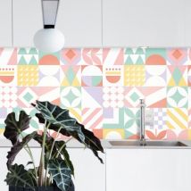 Stickerdecofr - Crédence Adhésive Rétro Géométrique 200 x 60 cm