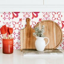 Crédence Adhésive Rouge Eau 300 x 40 cm