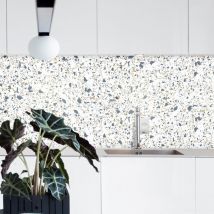 Stickerdecofr - Crédence Adhésive Terrazzo Bleu 400 x 50 cm