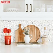Stickerdecofr - Crédence Adhésive Terrazzo Vert Jaune 400 x 60 cm