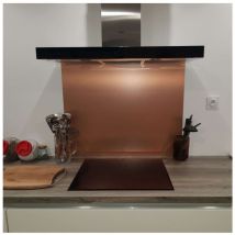 Alucouleur - Crédence Composite Aspect Alu Cuivre Brossé - Hauteur 75 cm x Largeur 80 cm