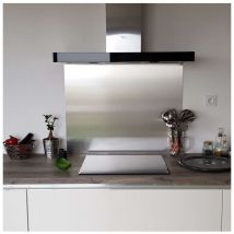 Alucouleur - Crédence Composite Aspect Inox Brossé - Hauteur 20 cm x Largeur 100 cm