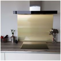 Alucouleur - Crédence Composite Aspect Alu Or Brossé - Hauteur 20 cm x Largeur 120 cm