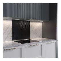 Cuisissimo - Crédence cuisine fond de hotte verre brillant glassy - Noir capitonné l 90 x h 70 cm