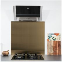 Alucouleur - Crédence Inox Brossé Laiton 0,8mm - Hauteur 40 cm x Largeur 90 cm