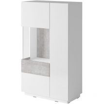 Credenza 2 ante Andrea bianco e cemento 139cm