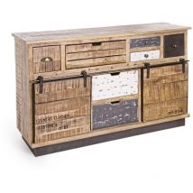 Iperbriko - Credenza 2 portes 7 tiroirs Tudor 125x37x80h cm