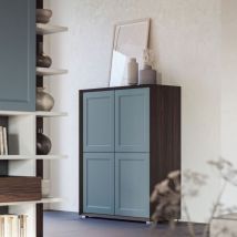 Credenza 4 ante linea Tilt classic in finitura Teak e Bristol