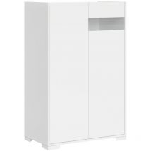 Bob Gardens - Buffet haut 2 portes 70x35x110 cm Reflexo blanc brillant