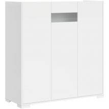Bob Gardens - Buffet haut avec 3 portes 100x35x110 cm Riflesso blanc brillant