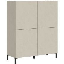 Buffet haut 4 portes 90x35x110 cm Solaria cachemire