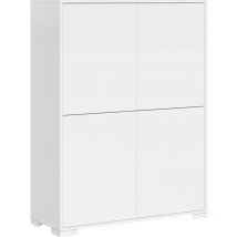 Buffet haut 4 portes 90x35x120 cm Lumina blanc brillant