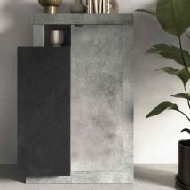 Stilprojectstore - Credenza colonna soggiorno 2 ante L87x142x42 cm - Freedom cemento / piombo