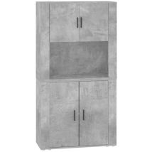 Credenza Buffet Cassettiera Mobile Contenitore Organizer Cucina Soggiorno Soggiorno Legno Multistrato Grigio 020034725