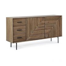 Iperbriko - Credenza en bois avec 2 portes et 3 tiroirs - 160x40x83.2 cm