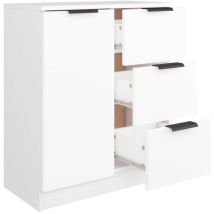 Credenza In Legno Bianco Cassettiera Consolle 1 Anta E 3 Cassetti Salvaspazio