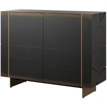 Credenza in legno di quercia 140x50x119 laccato marrone scuro beams 60