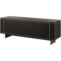 Credenza in legno di quercia 180x50x65 laccato marrone scuro beams 55