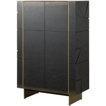 Credenza in legno di quercia 94x45x142 laccato marrone scuro beams 70