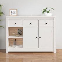 Furniture Limited - Credenza Bianca 100x35x74 cm in Legno