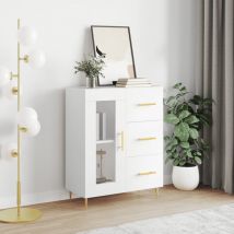 Bonnevie - Credenza Moderna Armadietto Buffet Bianca 69,5x34x90 cm in Legno Multistrato -BVH39255